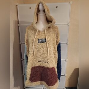 Brooklyn Cloth "UniSex" Cozy Cabincore Sherpa Drawstring Graphic Hoodie Sz:X-L